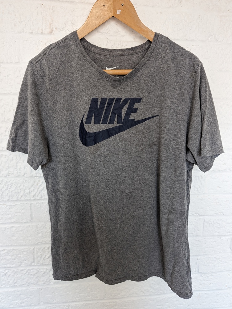 Retro Nike Crew Neck T Shirt - Size 2xl - Grey Spellout - Cotton - P2P 24" - Picture 6 of 6